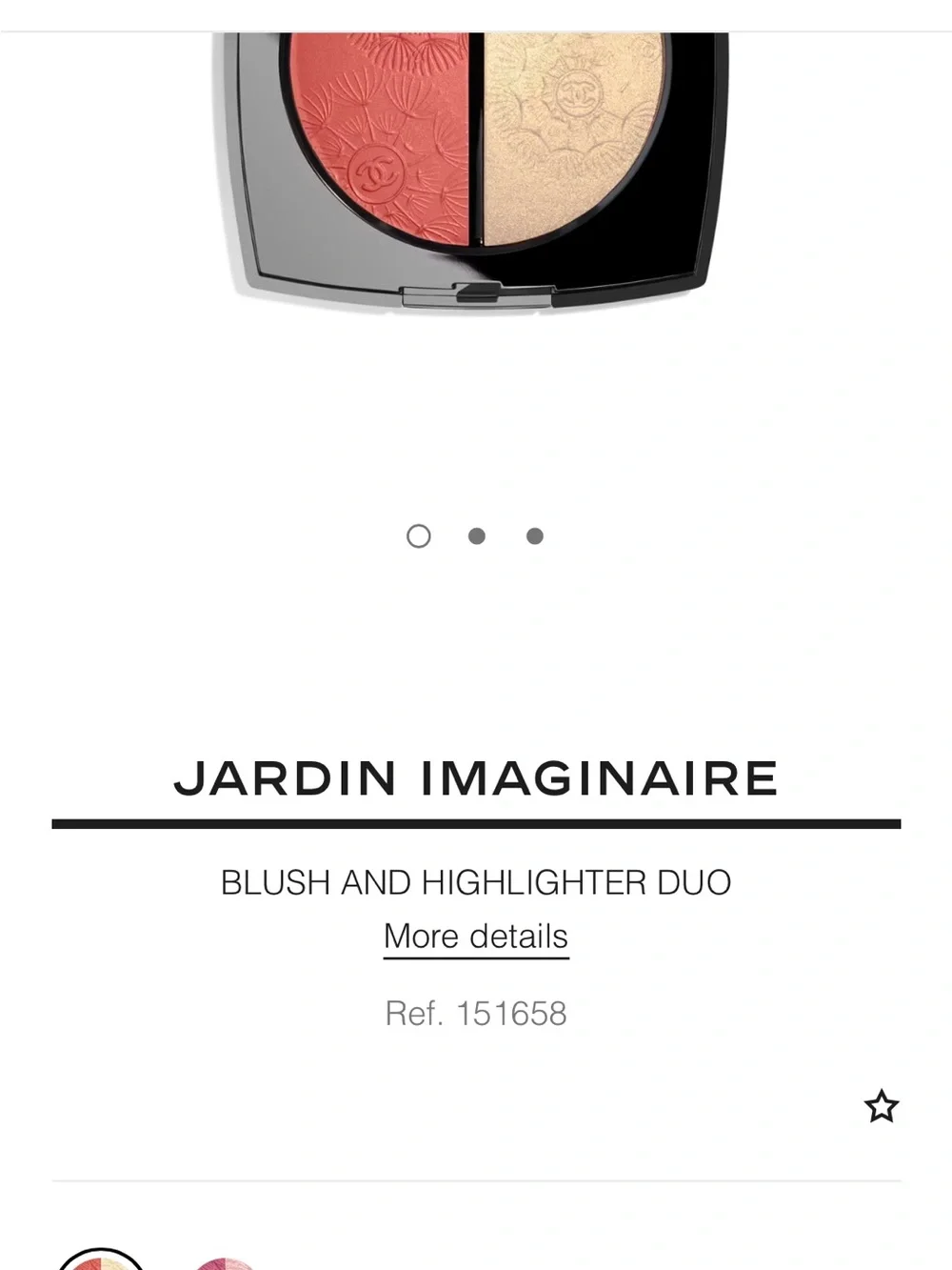 Chanel JARDIN IMAGINAIRE BLUSH AND HIGHLIGHTER DUO gold and peach